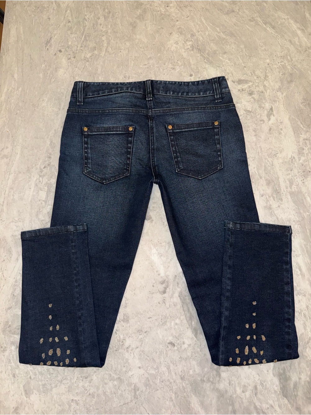 Roberto Cavalli Vintage Gold Beaded Snake Print Jeans - Picture 8 of 11